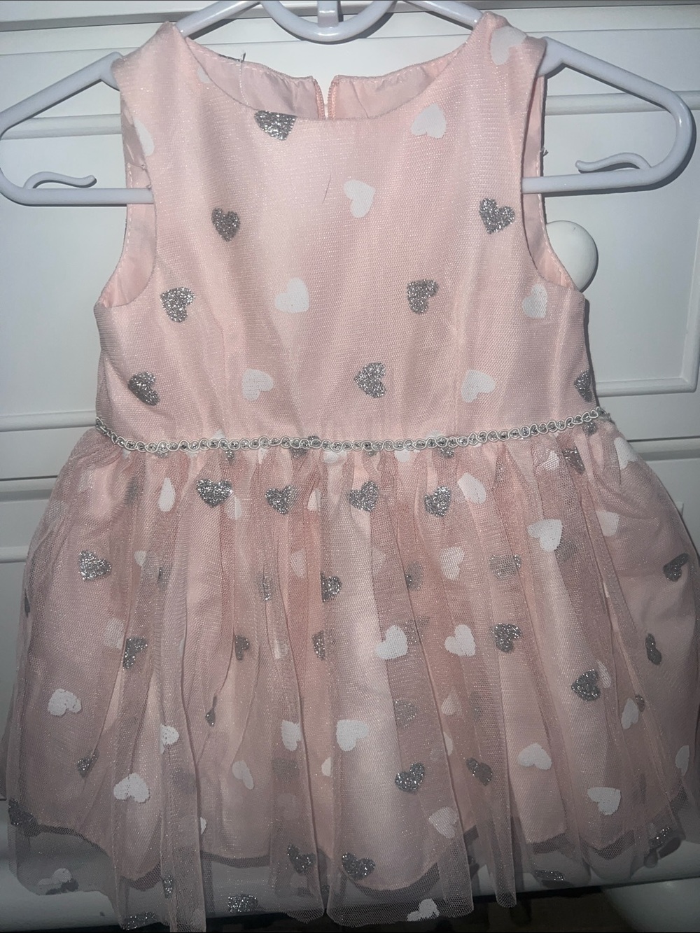 Pippa & Julie Pink Sandrine Heart Tulle Dress 3/6M EUC new